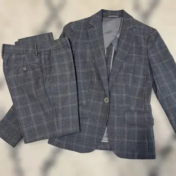 THE SUIT COMPANY REDA 원단 팬츠 수트 체크 그레이