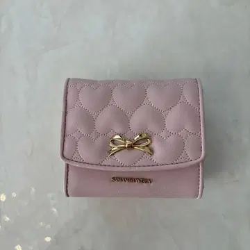 SAMANTHA VEGA 하트 리본 퀼팅 3단 폴더형 지갑