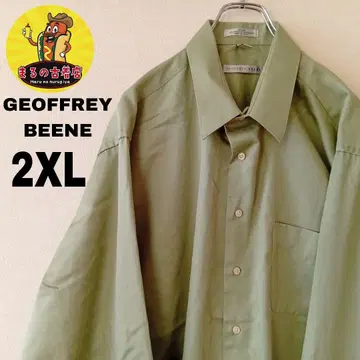 USA 구제 의류 GEOFFREY BEENE 긴팔 버튼 셔츠 2XL 그린