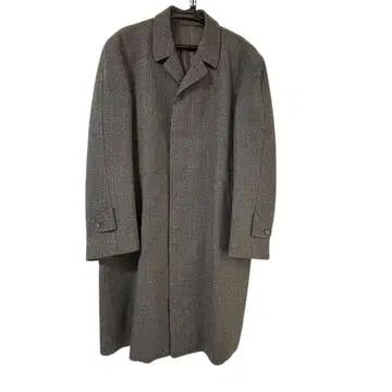 울 100% 롱 코트 그레이 계열 남성용 구제 의류 고급 일본제