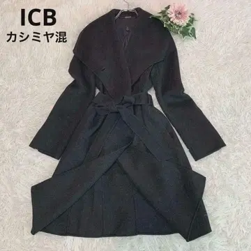 D57. ICB [캐시미어 혼방/여배우 옷깃 롱 코트] S 벨트 A라인