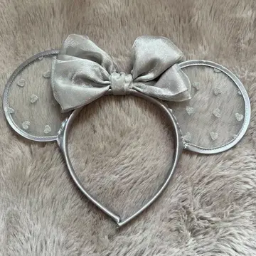 실버 미키 모양 머리띠 리본 포함