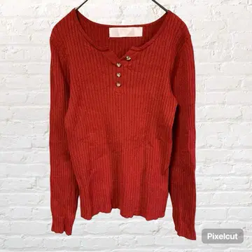 12236 tocco closet 토코 클로젯 리브 니트 빨간색 M