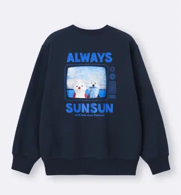 헤비 웨이트 맨투맨 풀오버 퍼펫 스 L 사이즈 네이비