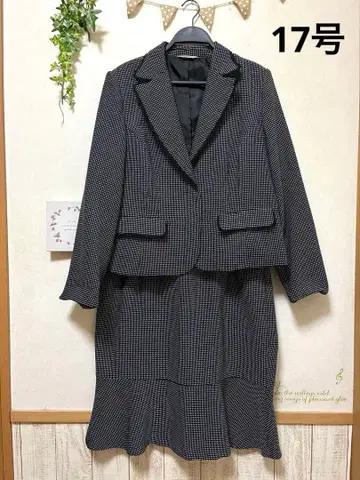 블랙과 화이트 도트 무늬 스커트 수트 17호 빅 사이즈 오버 사이즈