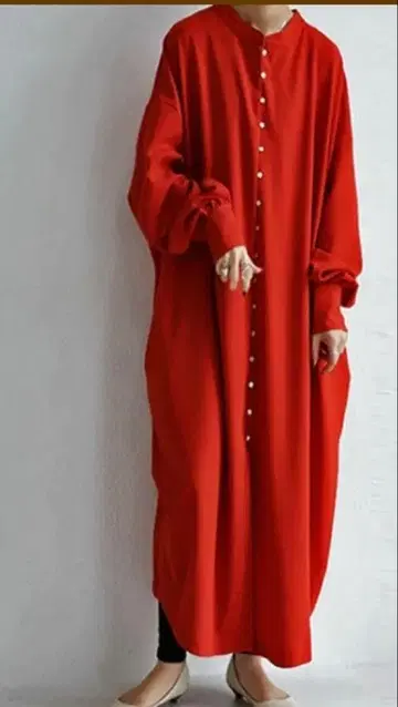 patterntorso 쉘 버튼 롱 원피스