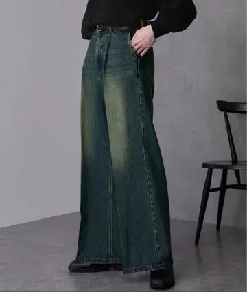 빈티지 메이 턱 플레어 데님 팬츠