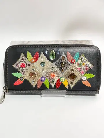 MICHELANGELO 미켈란젤로 장지갑 라운드 지퍼 블랙