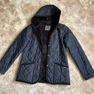 새상품급 라벤햄 데님 원단 퀼팅 보아 안감 후드 부착 자켓 38