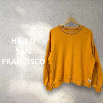 HELLO SAN FRANCISCO 오버 사이즈 오렌지 맨투맨