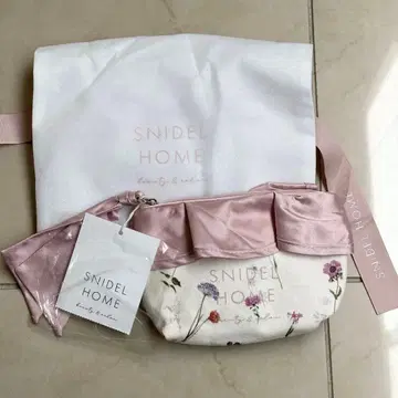 SNIDEL HOME 오가닉 캔버스 파우치 플라워 핑크