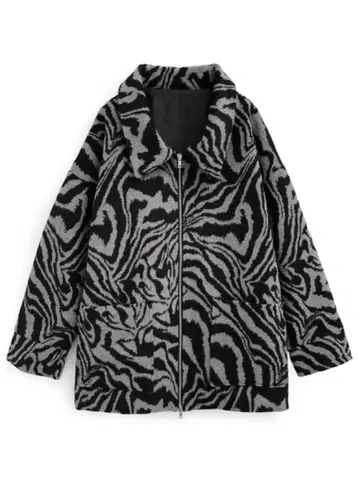 제브라 패턴 집업 자켓