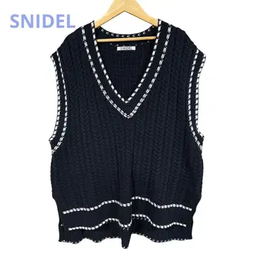 SNIDEL 스티치 오버 사이즈 니트 베스트 새상품급