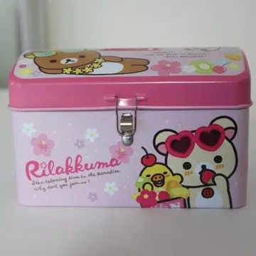 리락쿠마 저금통 열쇠 포함 빈 캔 핑크 2015년 산엑스