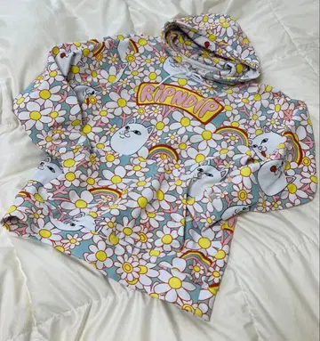 RIPNDIP 플라워 무늬 속기모 후드티
