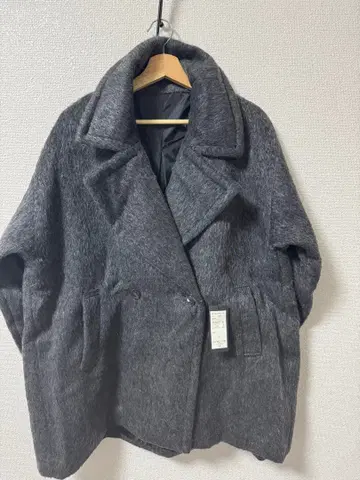 선착순 재킷 코트 차콜 그레이 오버 사이즈 울 혼방