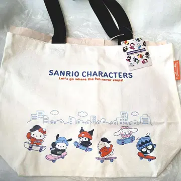 산리오 캐릭터즈 스케이트보드 코튼 토트백