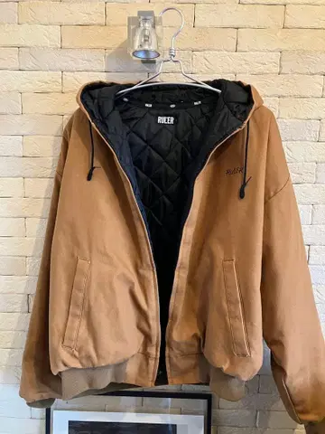 레어 RULER 후드 부착 브라운 다운 자켓 사이즈 M