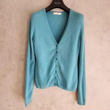 유니클로 캐시미어 100% V넥 가디건 스카이블루 S 여성용