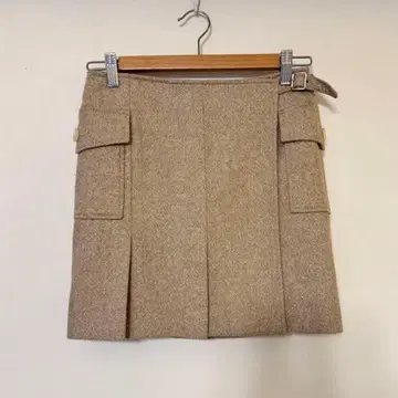 핑키 다이앤 포켓 부착 두꺼운 원단 울 랩스커트