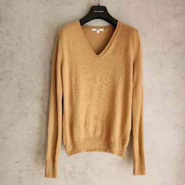 유니클로 캐시미어 100% V넥 니트 베이지 L 여성용