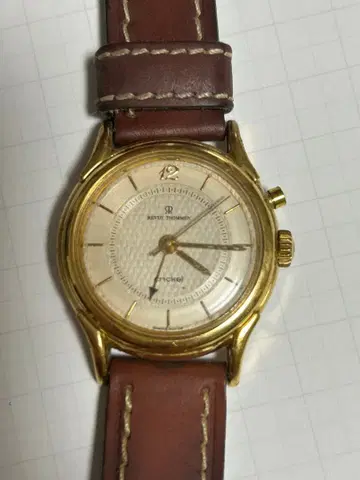 레뷰 토멘 크리켓 수동 와인딩 시계 골드 컬러 케이스 화이트 다이얼