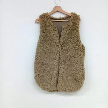 베이지 폴리에스테르 베스트 M 사이즈