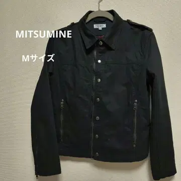 [ MITSUMINE ] 블랙 점퍼 지퍼 달린 포켓 와인색 안감