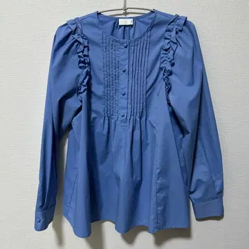 Sono 프릴 달린 긴팔 셔츠 파랑
