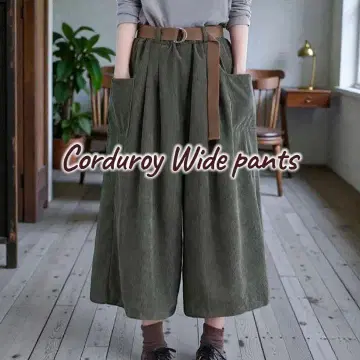 코듀로이 와이드 팬츠 7부 팬츠 가을/겨울 루즈핏