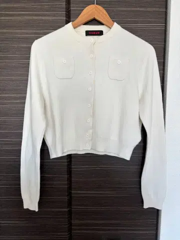 CABaN 코튼 캐시미어 크루넥 가디건 화이트 XS