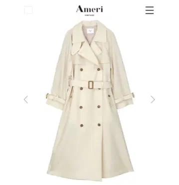 Ameri SUPERIOR FLARE TRENCH COAT M 아이보리