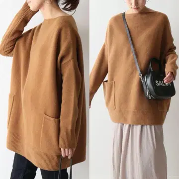 FRAMeWORK 캐시미어 혼방 와이드 실루엣 보트넥 풀오버