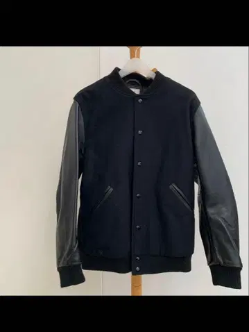 프리크 스토어 바시티 자켓 소매 가죽 블랙 XL