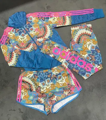 adidas 트랙 자켓 숏팬츠 레깅스 올 패턴 세트 L 사이즈