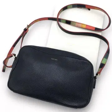 폴스미스 가죽 숄더백 카메라백 블랙 멀티 스트라이프