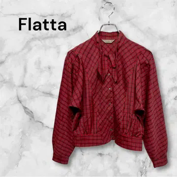 플러터 긴팔 체크 무늬 레귤러 기장 턱 제거 앞 버튼 9 사이즈