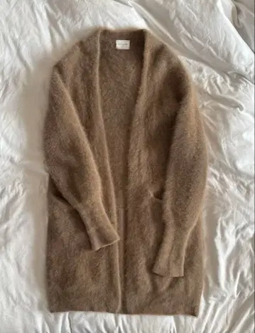 UNITED ARROWS 모 100% 롱 가디건 코트 브라운