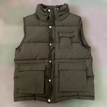 BEAMSHEART 다운 베스트 카키색 XL 사이즈