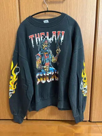 CAMUS 블랙 그래픽 맨투맨 L 구제 의류