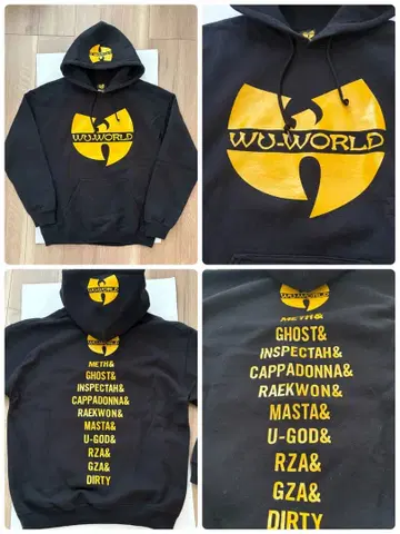 새상품급 WU-TANG CLAN / WU-WORLD 블랙 후드티 M