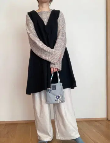 ito 블랙 슬리브리스 A라인 원피스