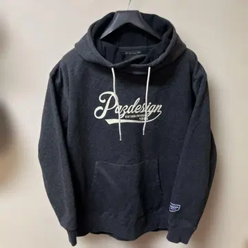 Pazdesign 프론트 로고 후드티 LL 사이즈 다크 그레이 속기모