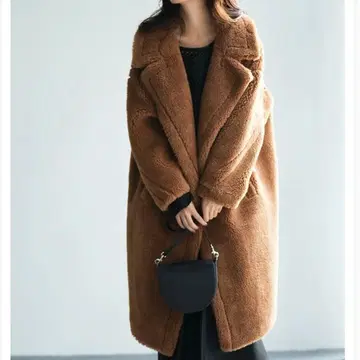 SAISON de PAPILLON 모코모코 키레이메 롱 보아 코트 브라운