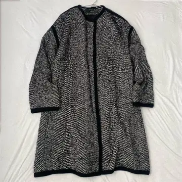 [세븐아이디 컨셉] 헤링본 노카라 코트 알파카 울 혼방 F