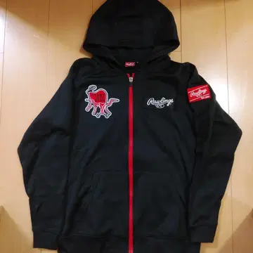 Rawlings 블랙 후드티 풀 집업