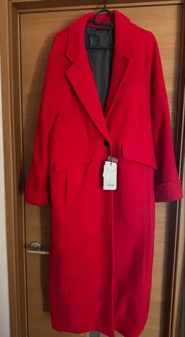 마우지 레드 롱 코트