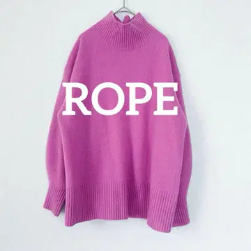 로페 ROPE 워셔블 울 캐시미어 와이드 슬리브 하이넥 니트 핑크