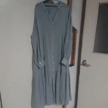 미사용 새상품 민트 그린 긴팔 셔츠 원피스 겉옷