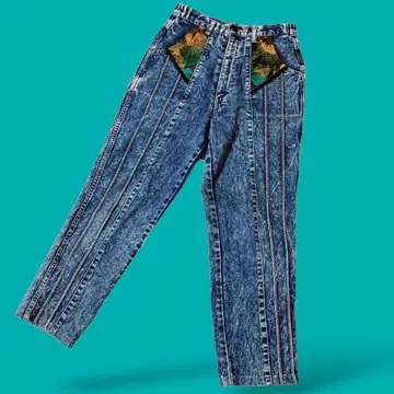 유일무이 레트로 데님 디자인 포켓 케미컬 워시 빈티지